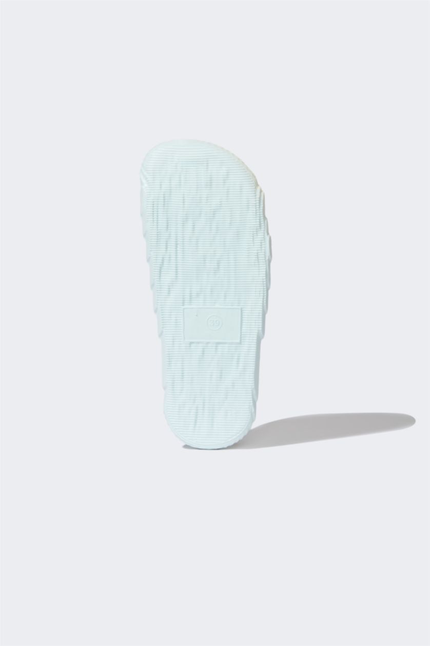 حريمي أزرق فاتح شبشب حريمي إيفا بكعب مسطح بشريط مزدوج أزرق فاتح