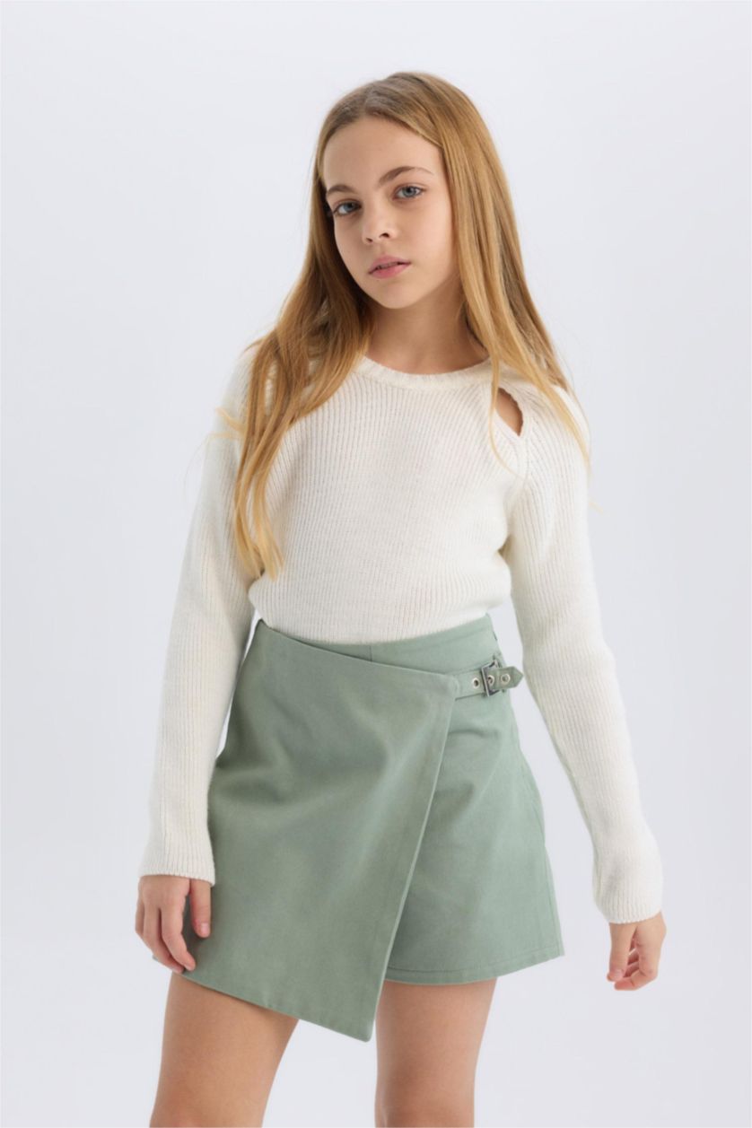 Girls & Teens Light Green Girl Gabardine Short Skort