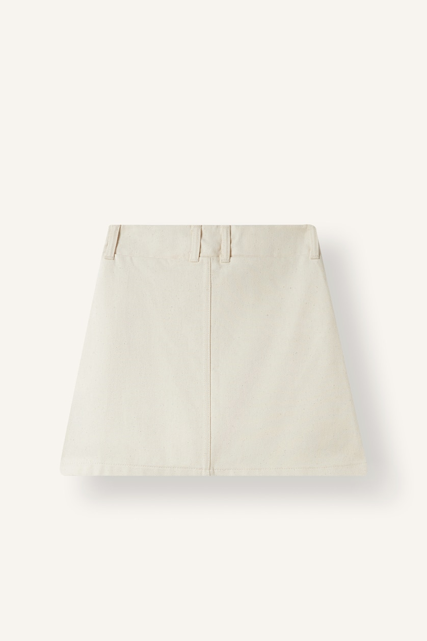 Kız Çocuk - Genç Kız Ekru %100 Pamuk Gabardin Etek Kız Çocuk