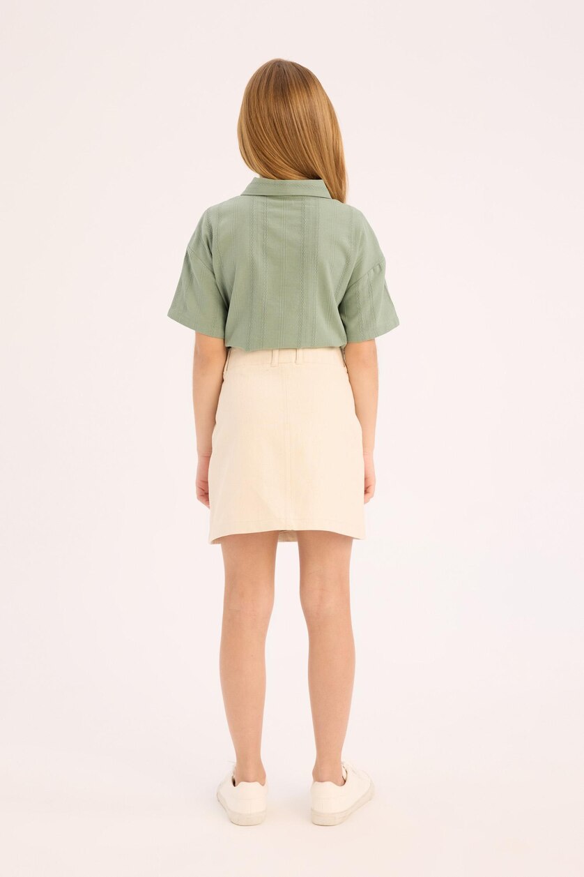 بنات بيج فاتح Girl Gabardine Skirt