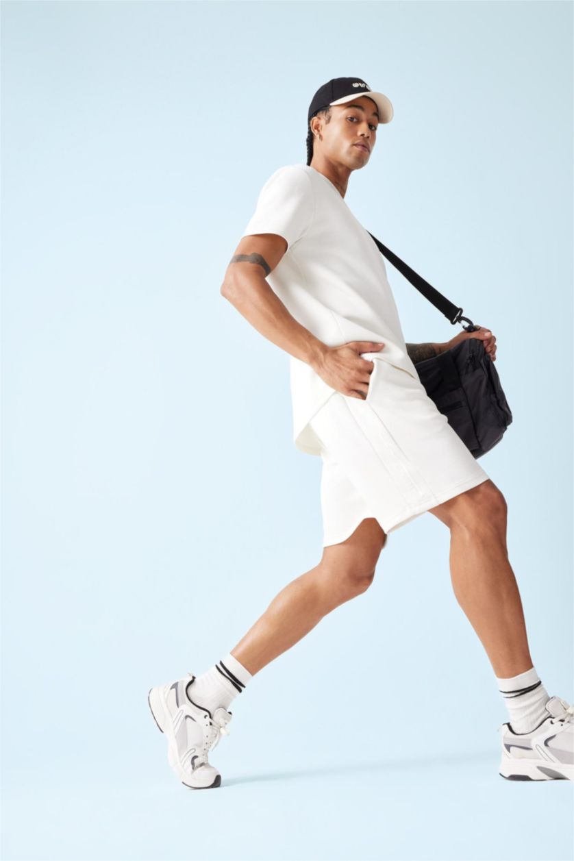 رجال بيج فاتح شورت رياضي قصير قصة عادية مطبوع من DeFactoFit