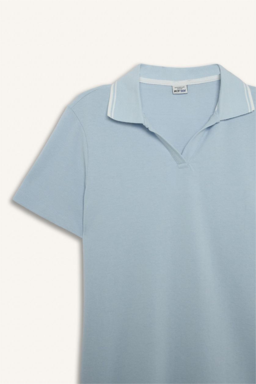 Women Light Blue Pique Dress