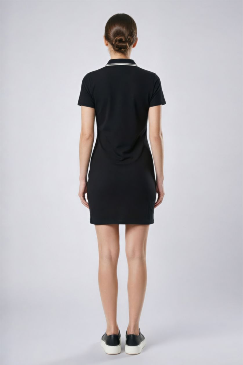 WOMAN Black فستان بيكيه قصة عادية