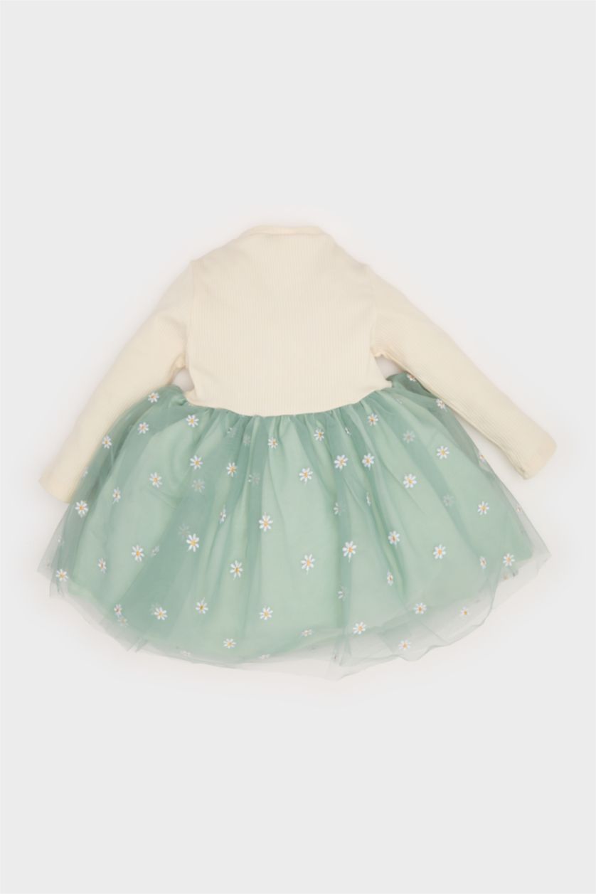 طفلة صغيرة نعناع فستان بنات فلورال قصة عادية برقبة مستديرة