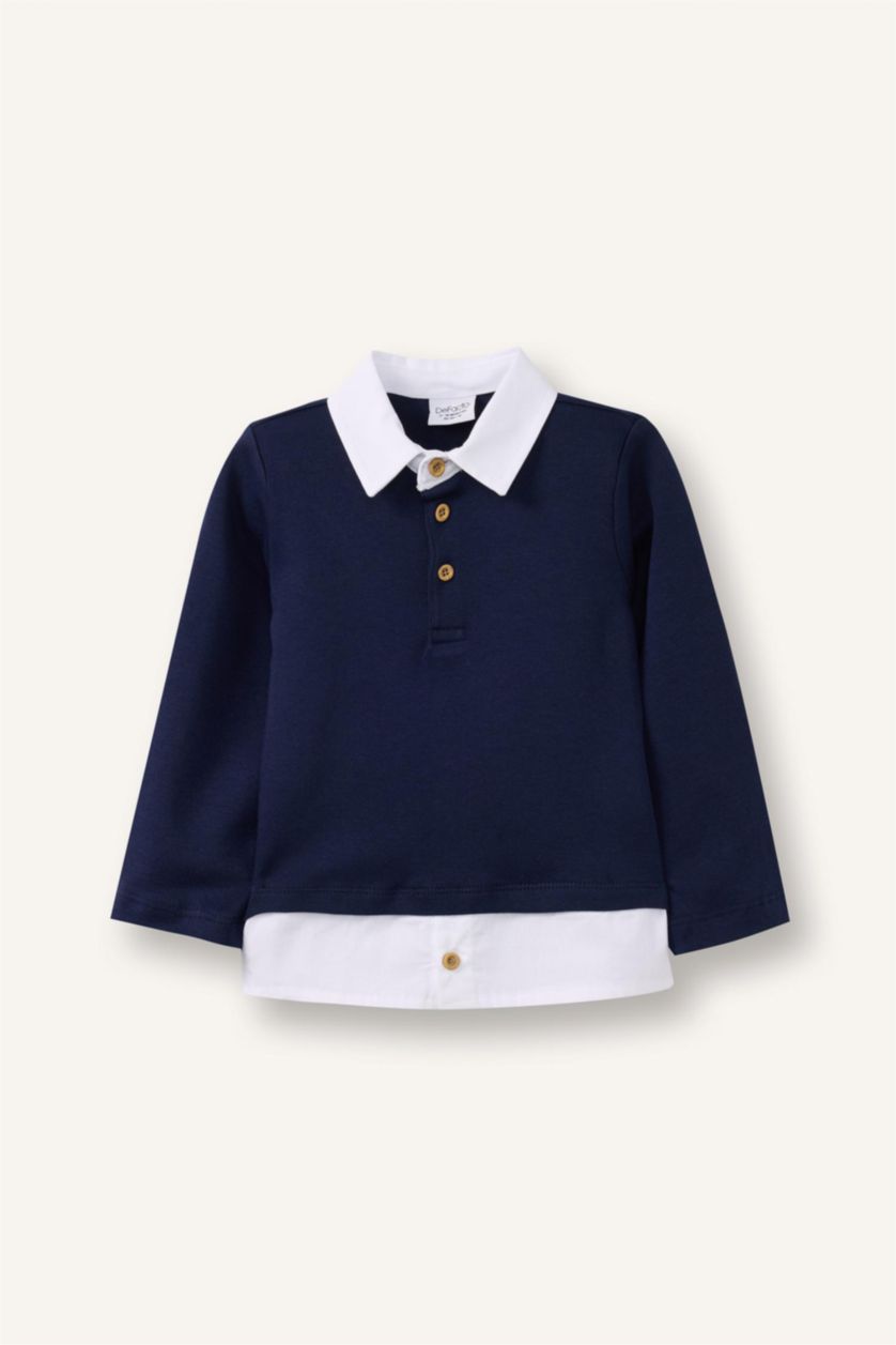 Baby Boy NAVY Baby Boy Regular Fit Shirt Collar T-Shirt
