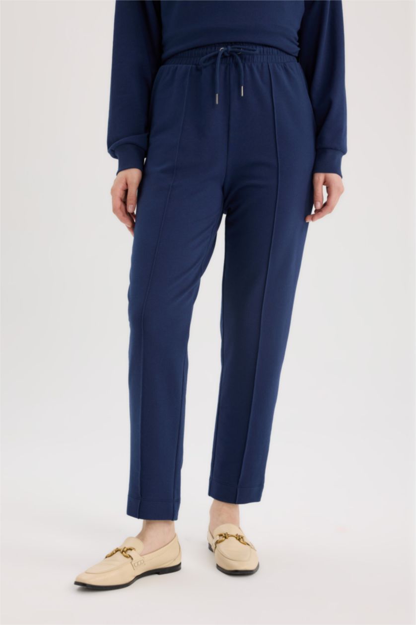 WOMAN NAVY Harem Thin Sweatshirt Fabric Trousers