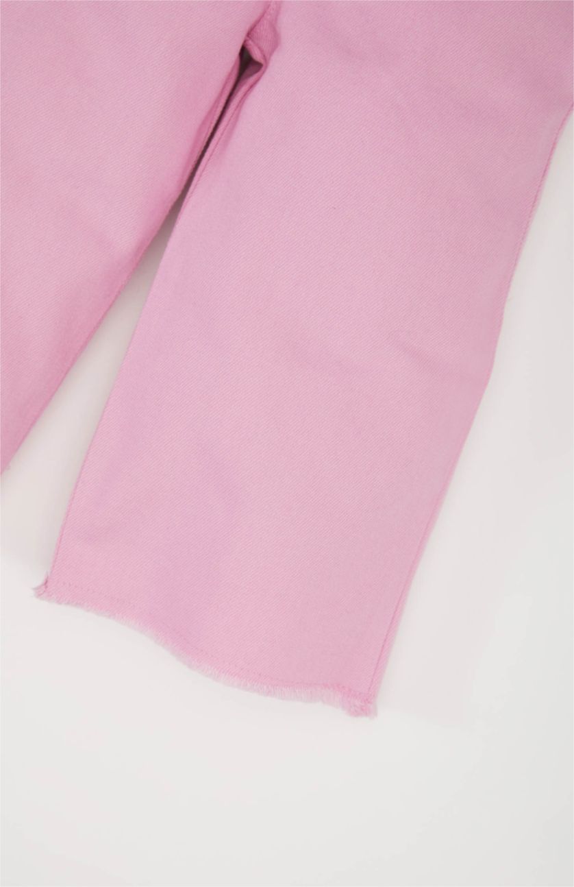 BABY GIRL Pink Baby Girl Wide Leg Gabardine Pants