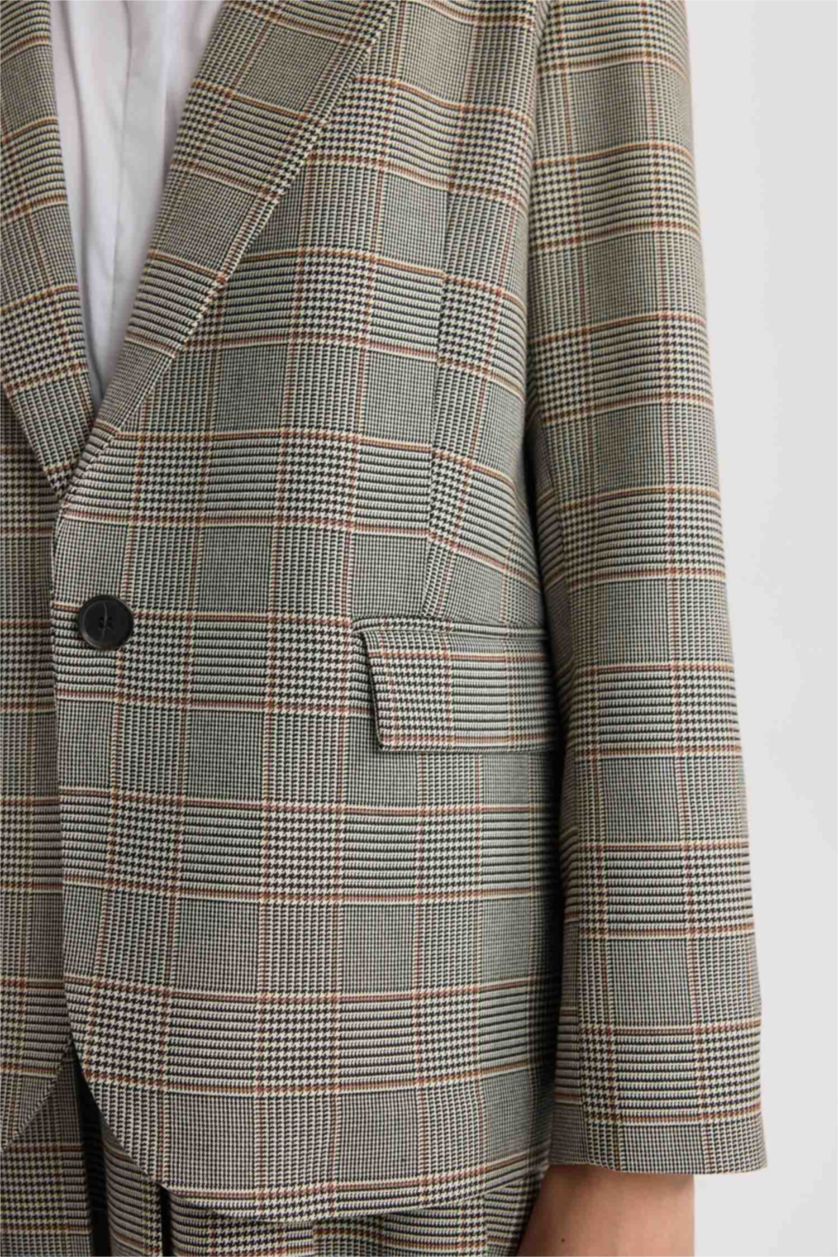 Kadın Vizon Oversıze Ceket Yaka Blazer Ceket