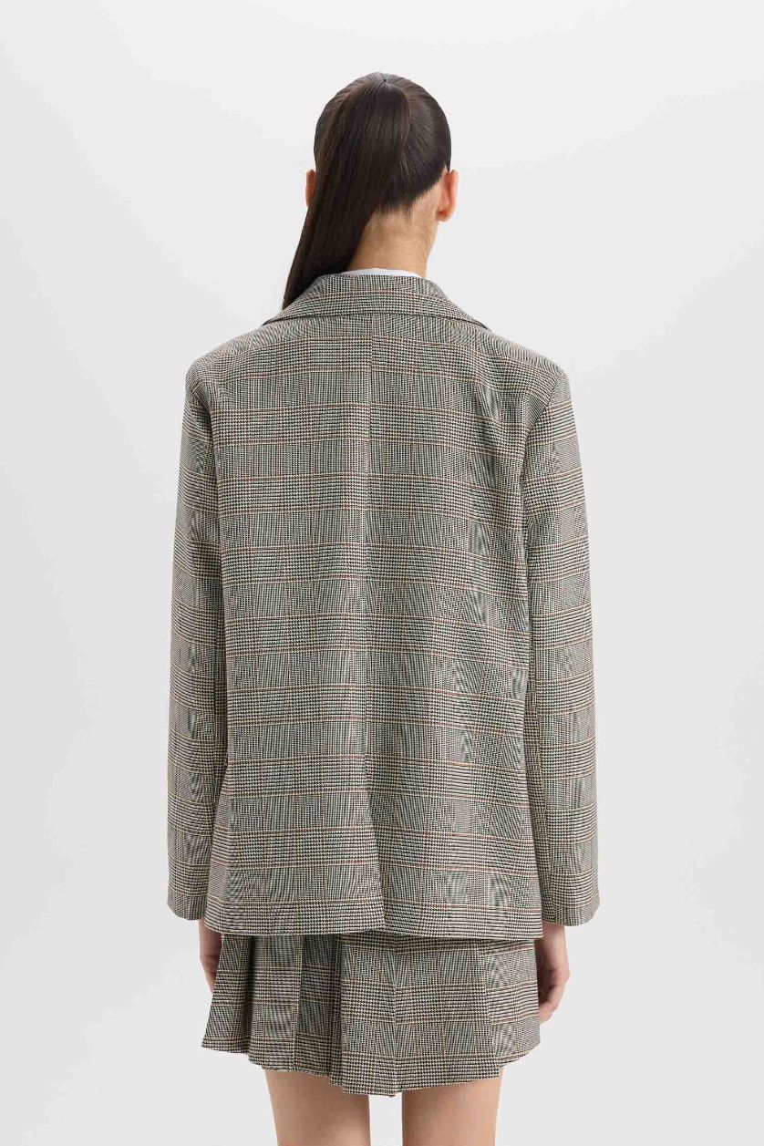 Kadın Vizon Oversıze Ceket Yaka Blazer Ceket