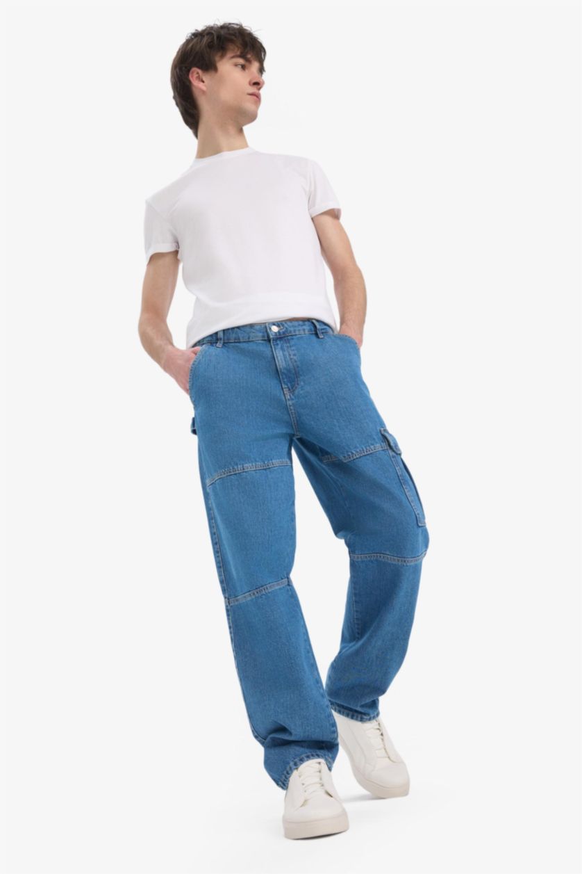 MAN Blue Relax Fit Straight Leg Jeans