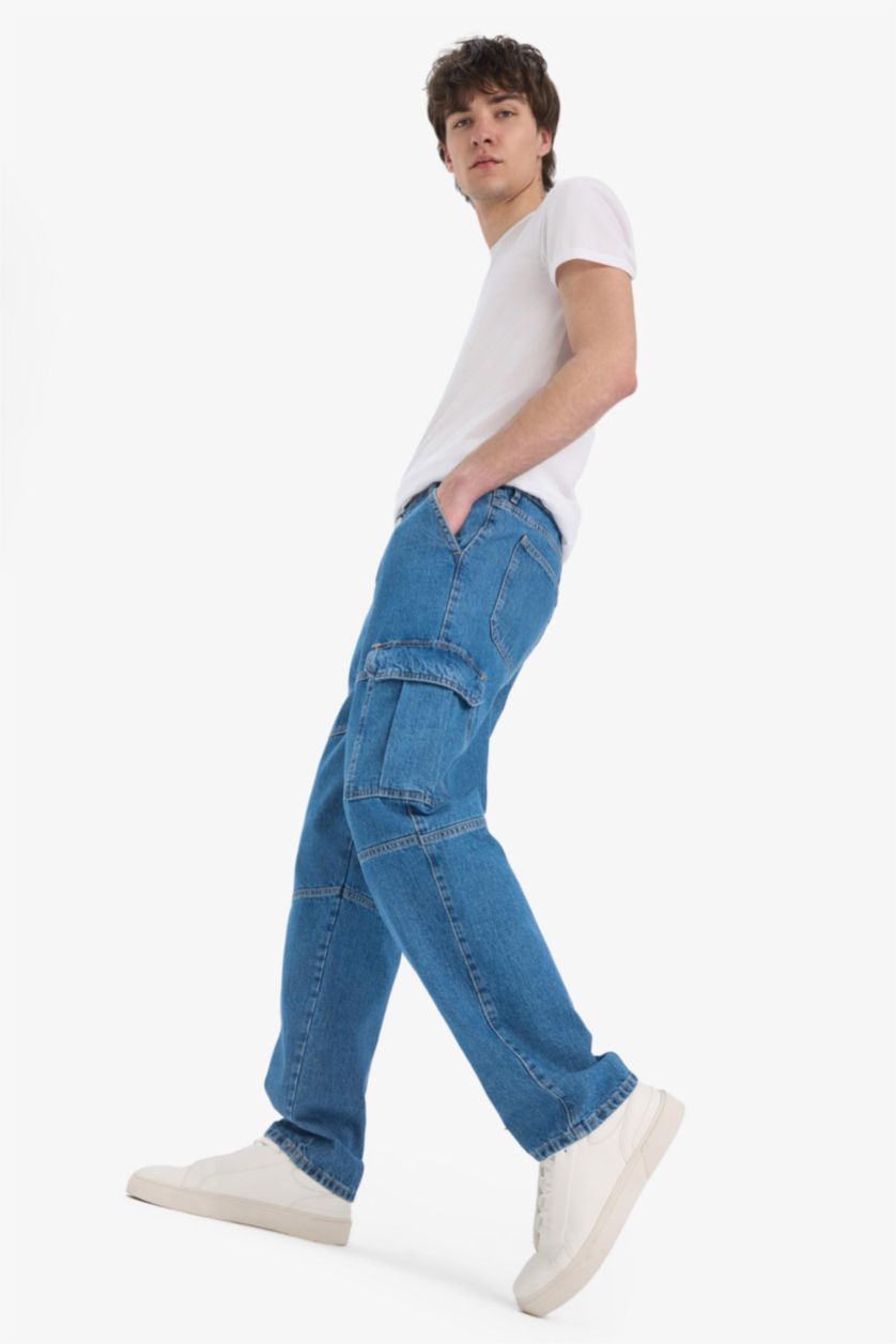 MAN Blue Relax Fit Straight Leg Jeans