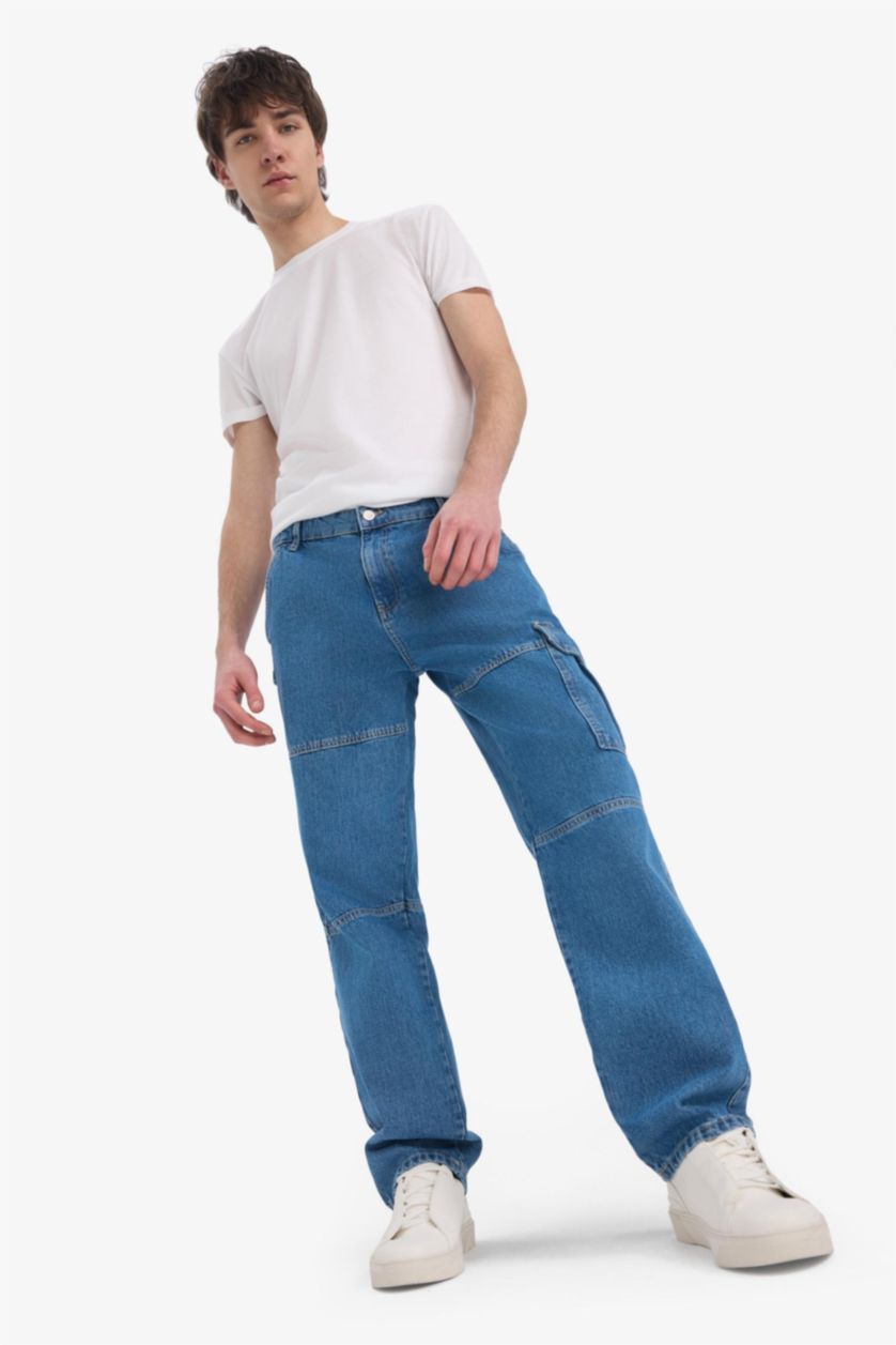 MAN Blue Relax Fit Straight Leg Jeans