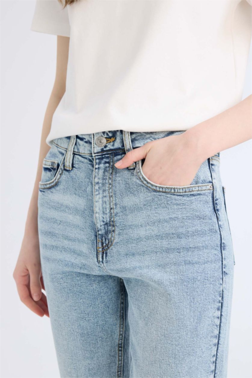 WOMAN Light Indigo Lina Comfort Mom High Waist Ankle Length Jeans