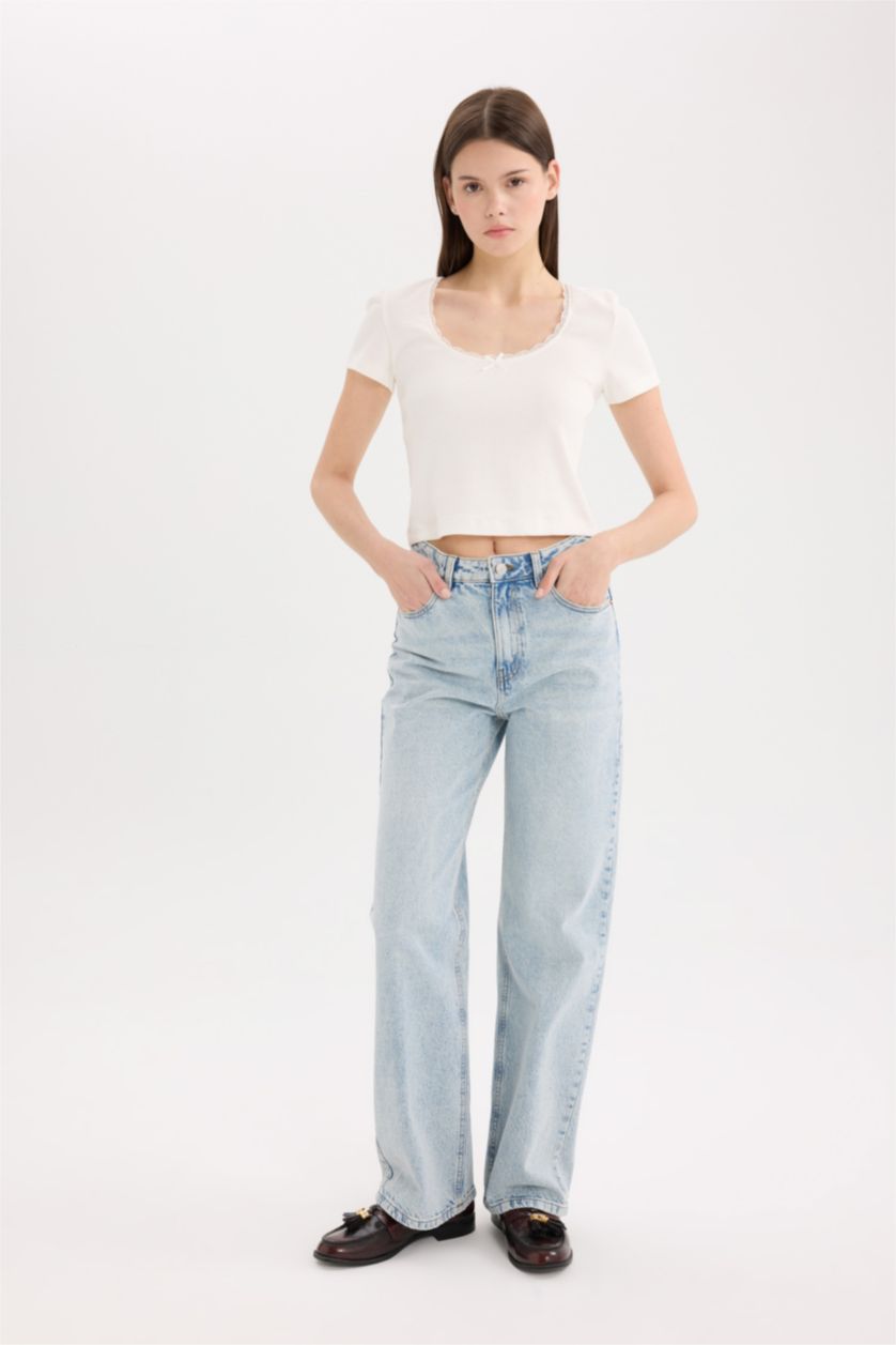 WOMAN Light Blue Denim Trousers