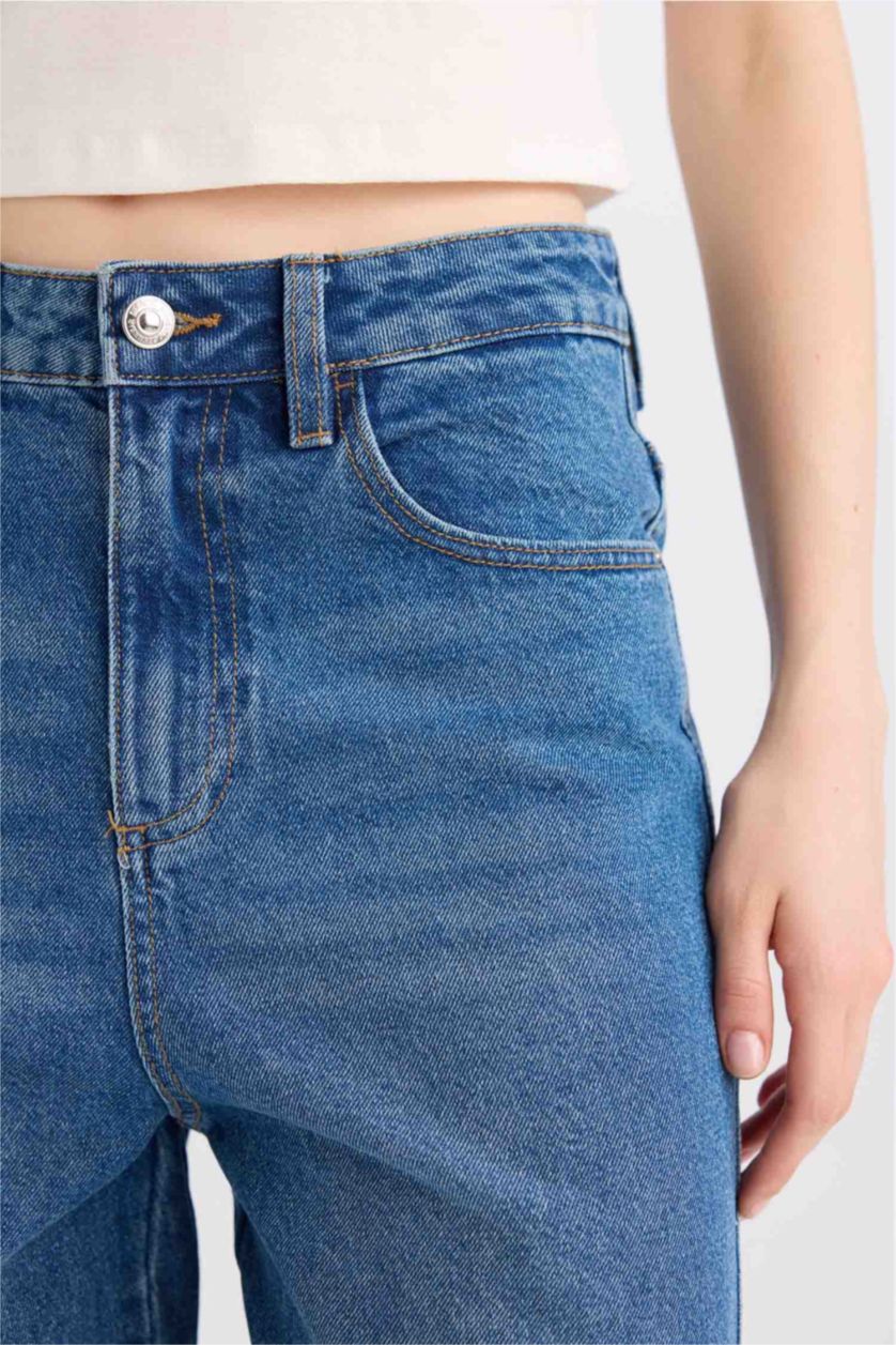 Әйелдерге Көк каррот пішімді деним Шалбар