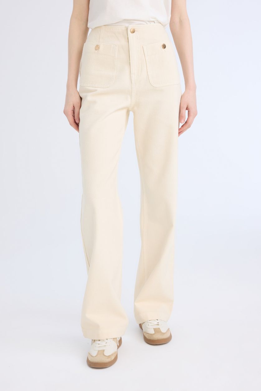 WOMAN Ecru 90's Wide Leg High Waist Long Jeans