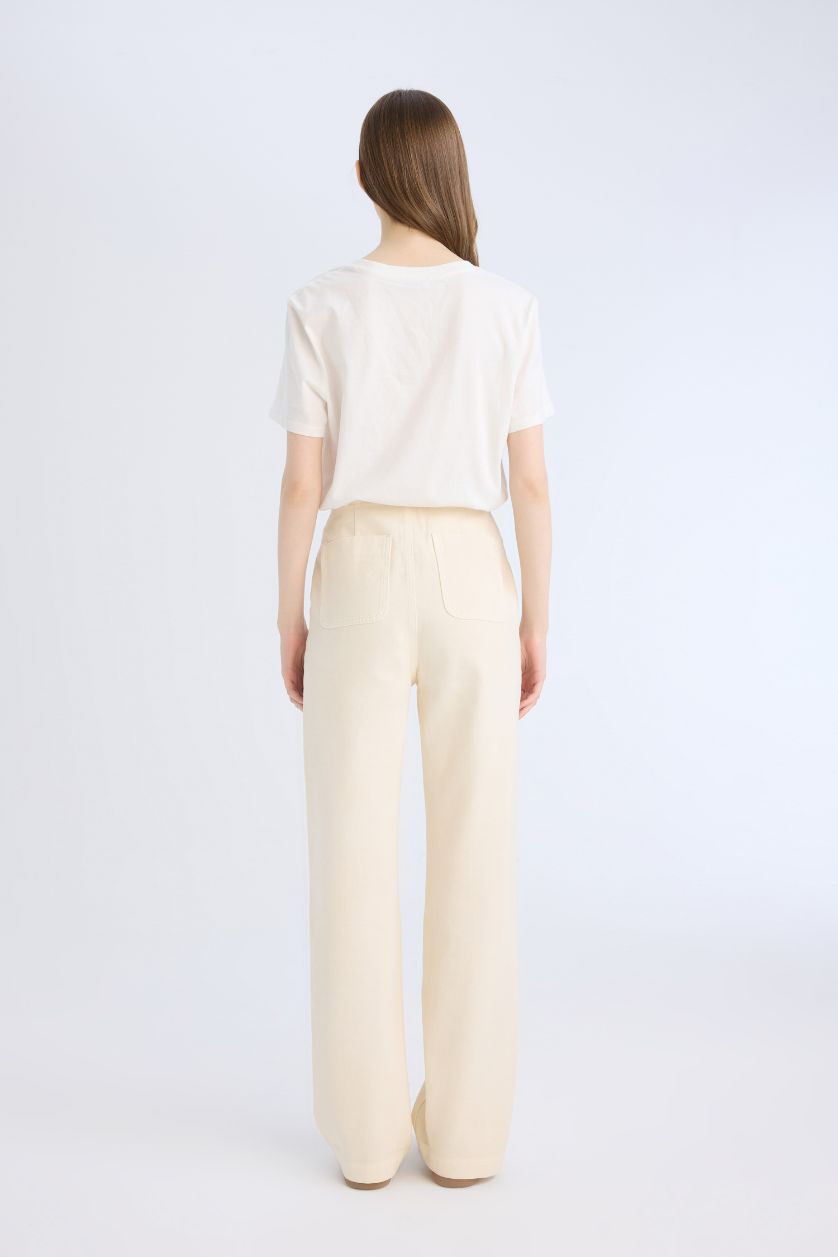 WOMAN Ecru 90's Wide Leg High Waist Long Jeans