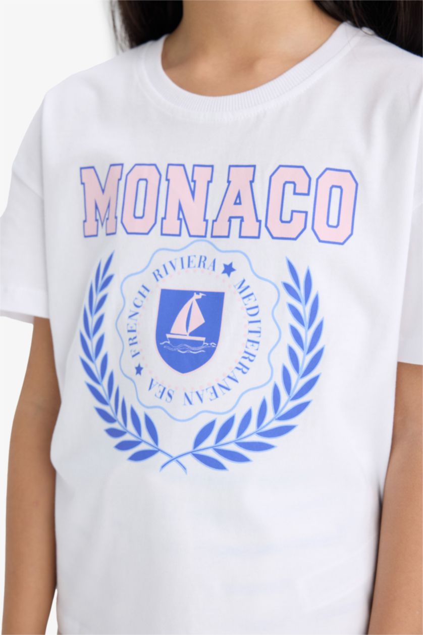 Kız Çocuk - Genç Kız Açık Taş Relax Fit Bisiklet Yaka 2'li Kısa Kollu Tişört Kız Çocuk