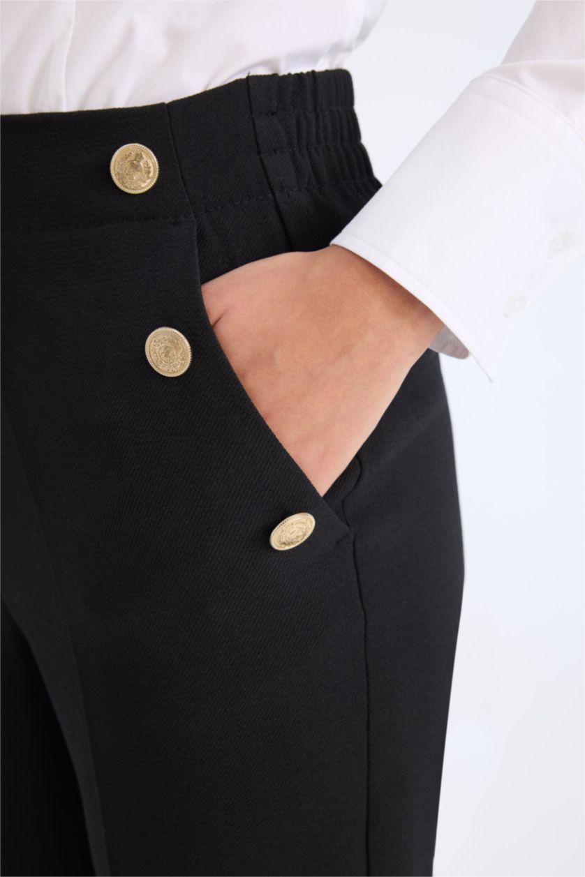 نساء أسود بنطرون كاروت فيت برجل عادي بجيب وخصر عالي