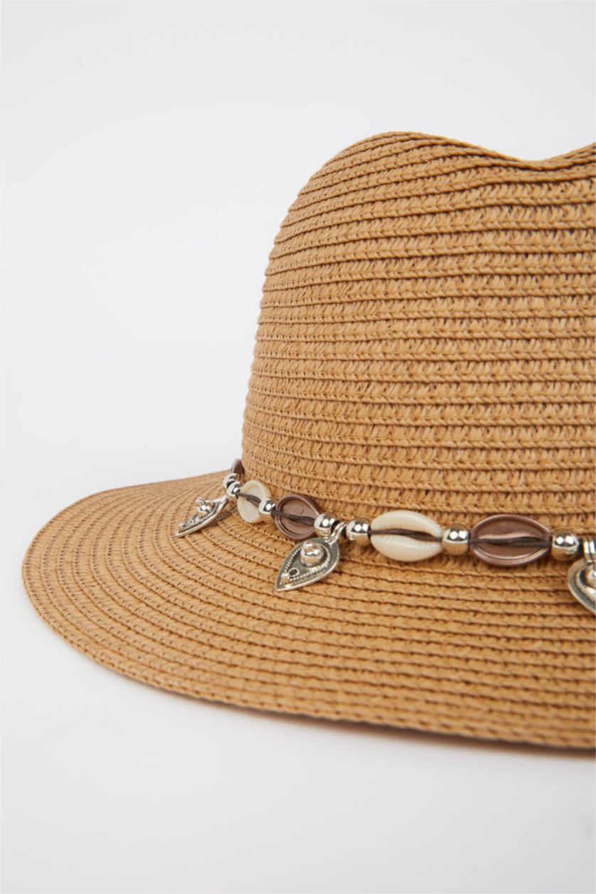 Kadın Açık Kahve Kadın Hasır Şapka