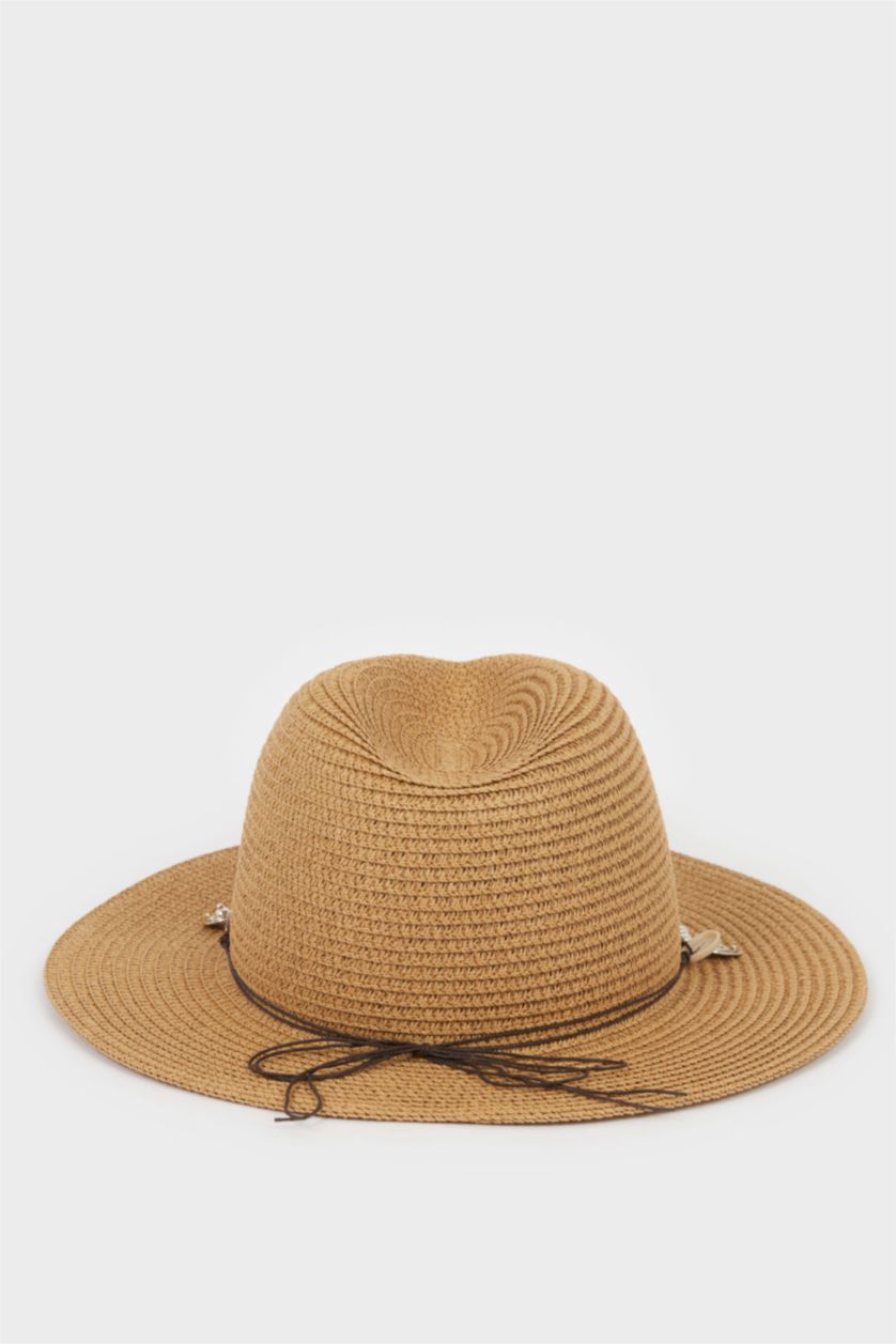 Kadın Açık Kahve Kadın Hasır Şapka