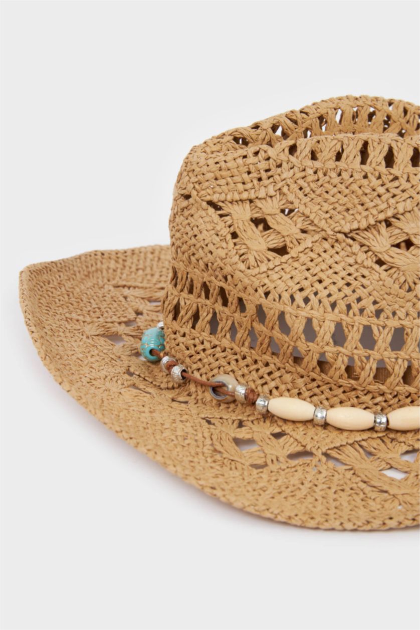 Kadın Açık Kahve Kadın Hasır Şapka