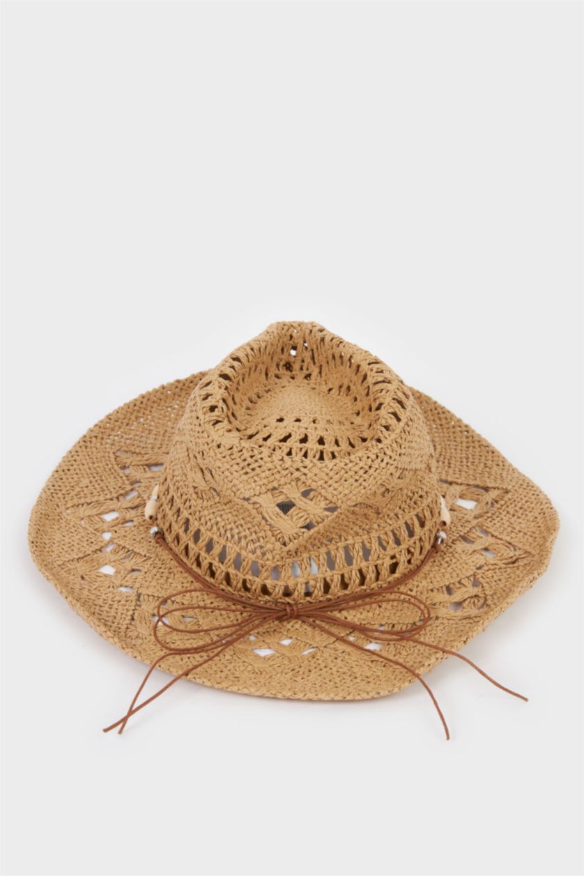Kadın Açık Kahve Kadın Hasır Şapka