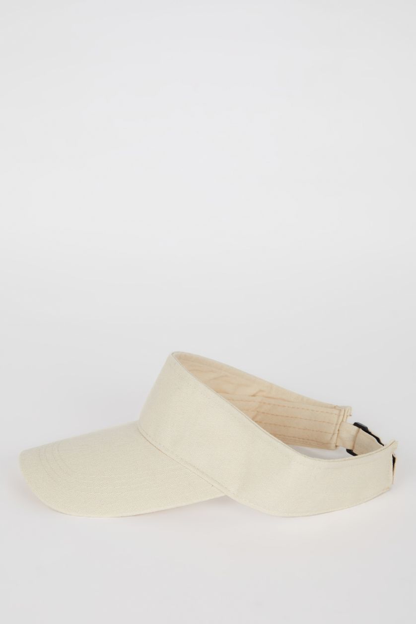 Kadın Bej Kadın Keten Vizör Şapka