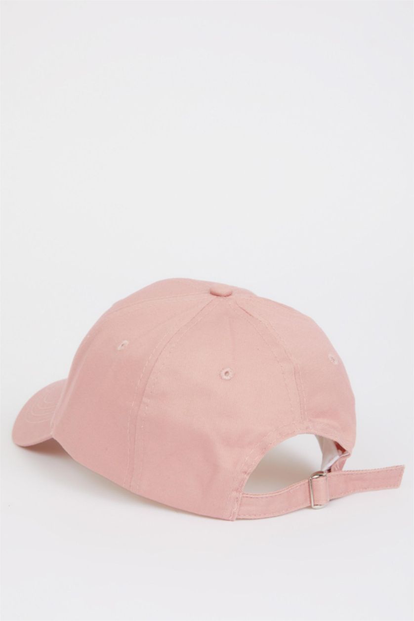 Woman Light Pink Woman Label Printed Woven Baseball Basketball Cap