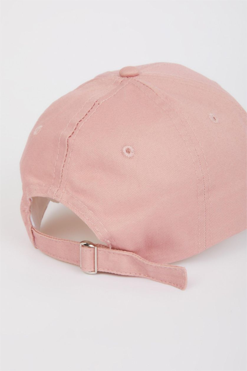 Woman Light Pink Woman Label Printed Woven Baseball Basketball Cap