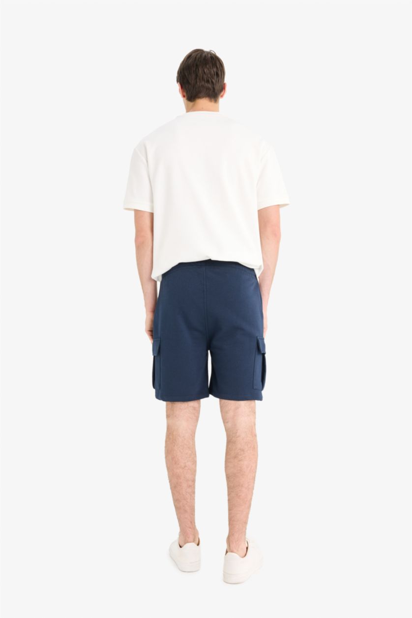 رجال كحلي شورت كارجو قصة عادية بجيوب