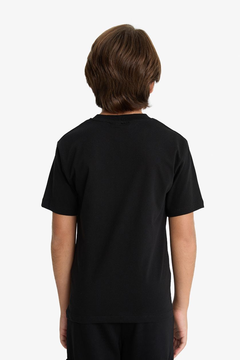 Erkek Çocuk - Genç Erkek Siyah NBA Chicago Bulls Bisiklet Yaka Kısa Kollu Tişört Erkek Çocuk