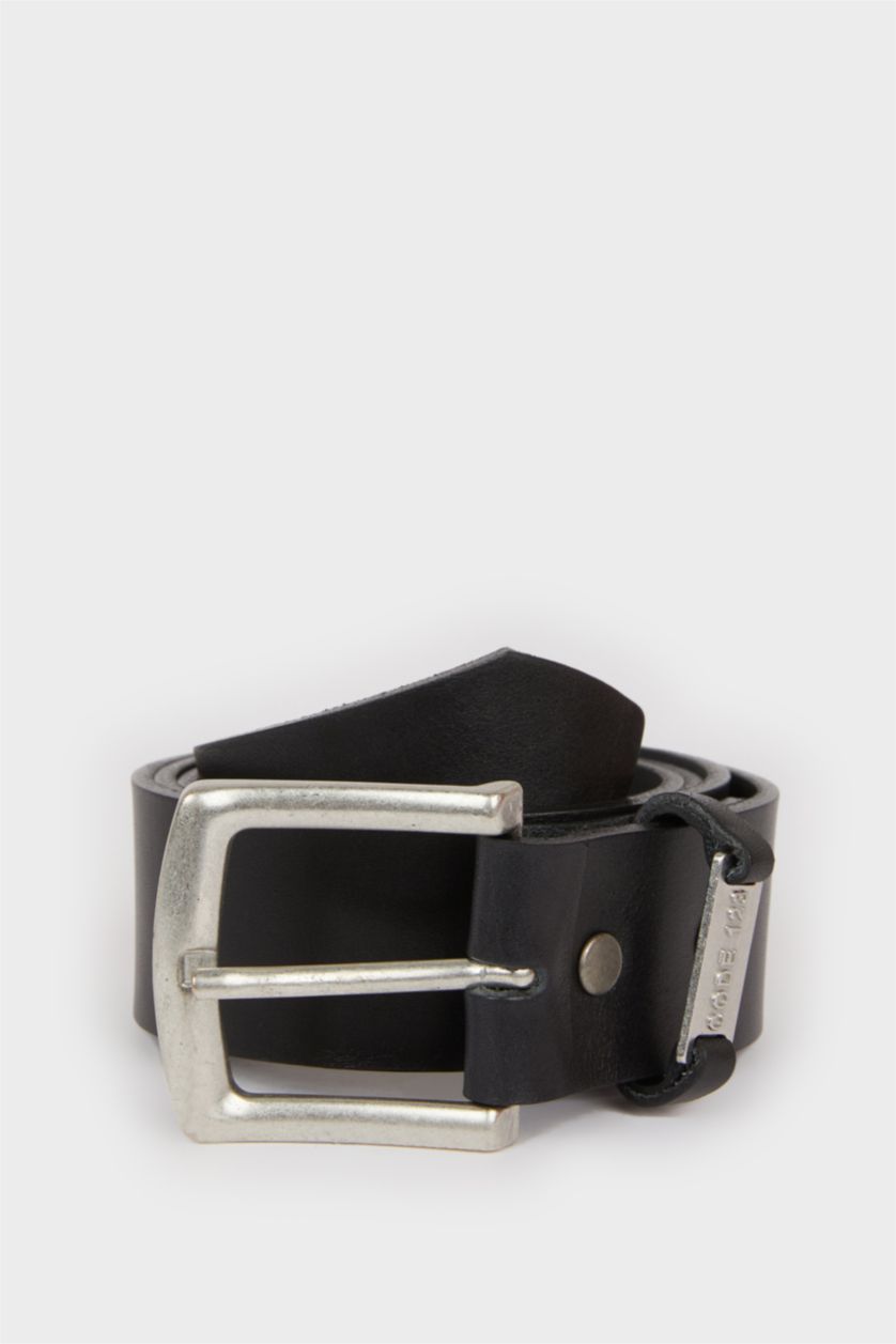 MAN Black Man Leather Casual Belt