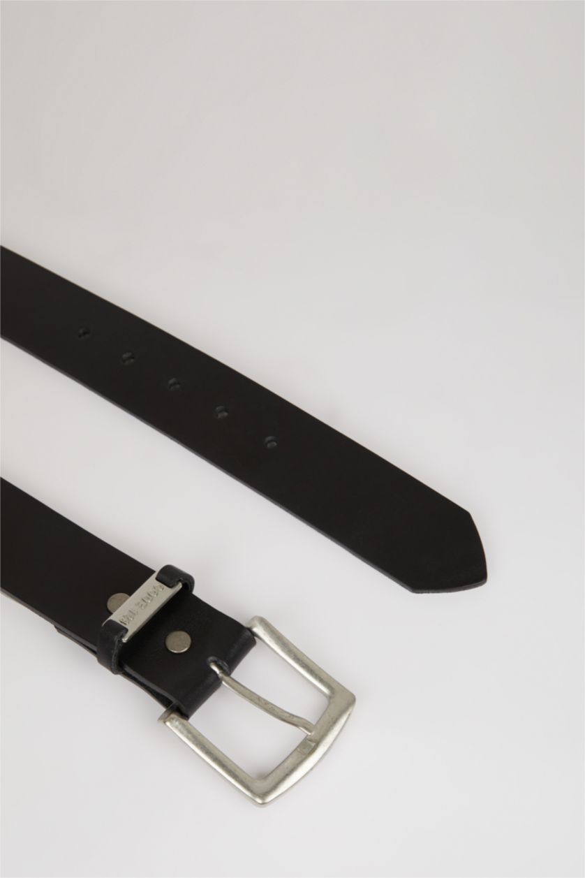 MAN Black Man Leather Casual Belt