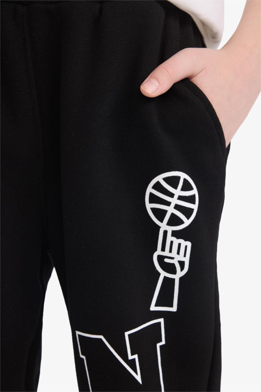 BOYS & TEENS Black Boy NBA Wordmark Elastic Waist Sweatpants