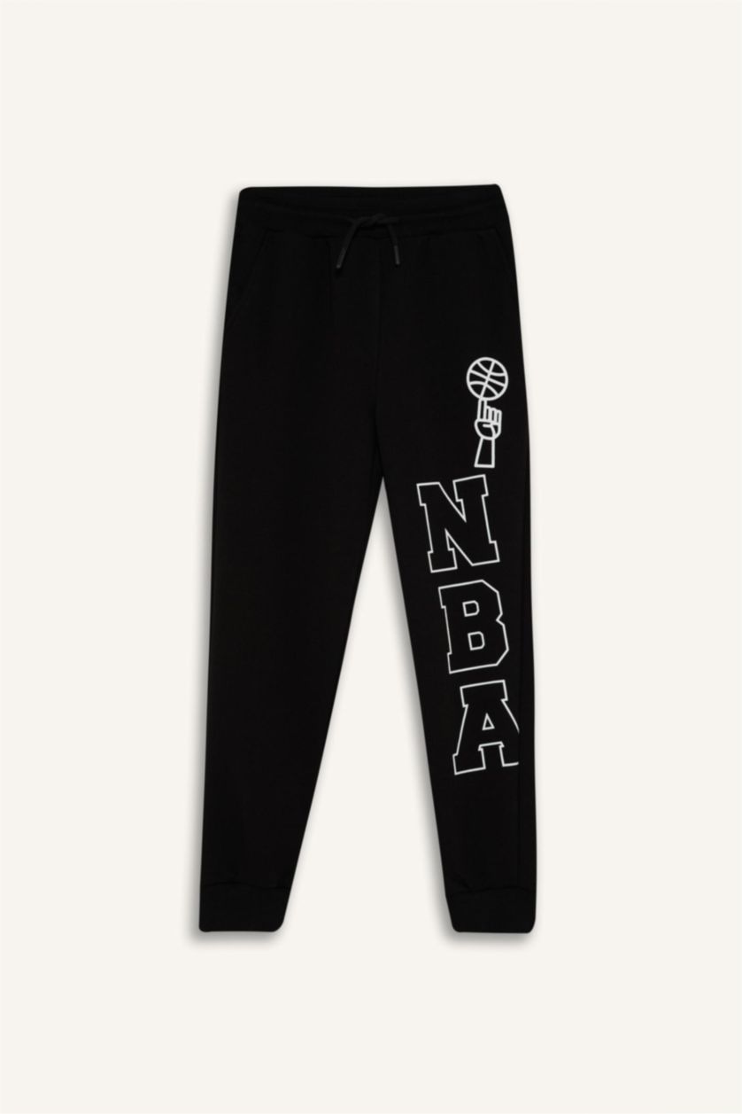 BOYS & TEENS Black Boy NBA Wordmark Elastic Waist Sweatpants