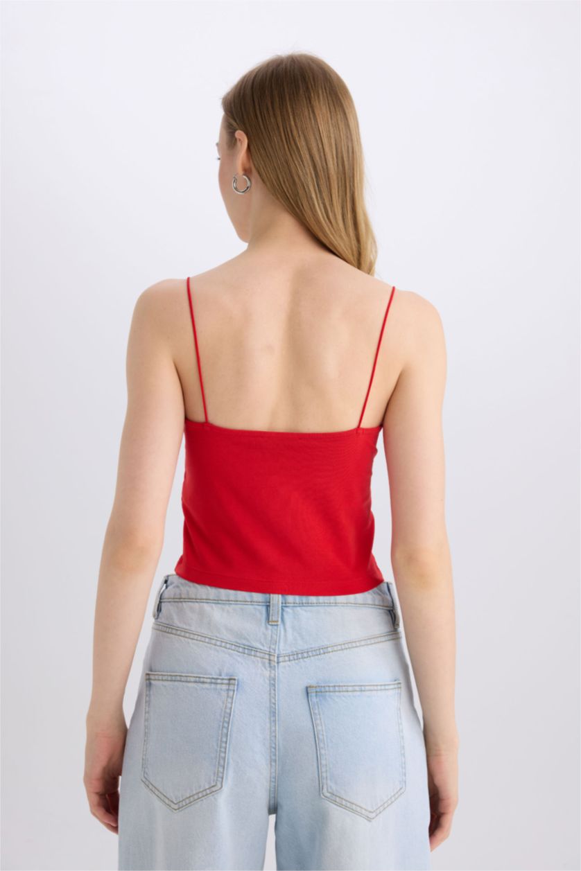 نساء أحمر فانيلة سليم فيت بياخة مستديرة