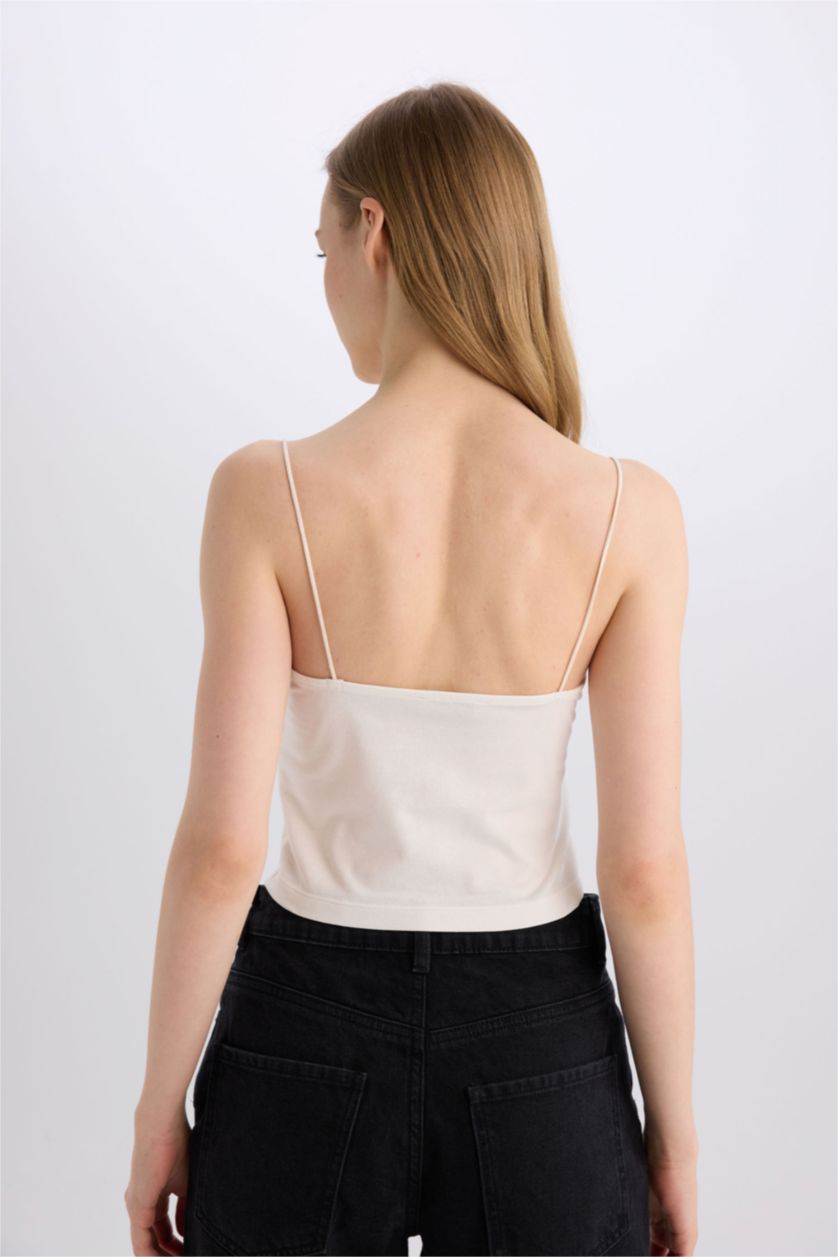 WOMAN White Slim Fit Crew Neck Tank Top