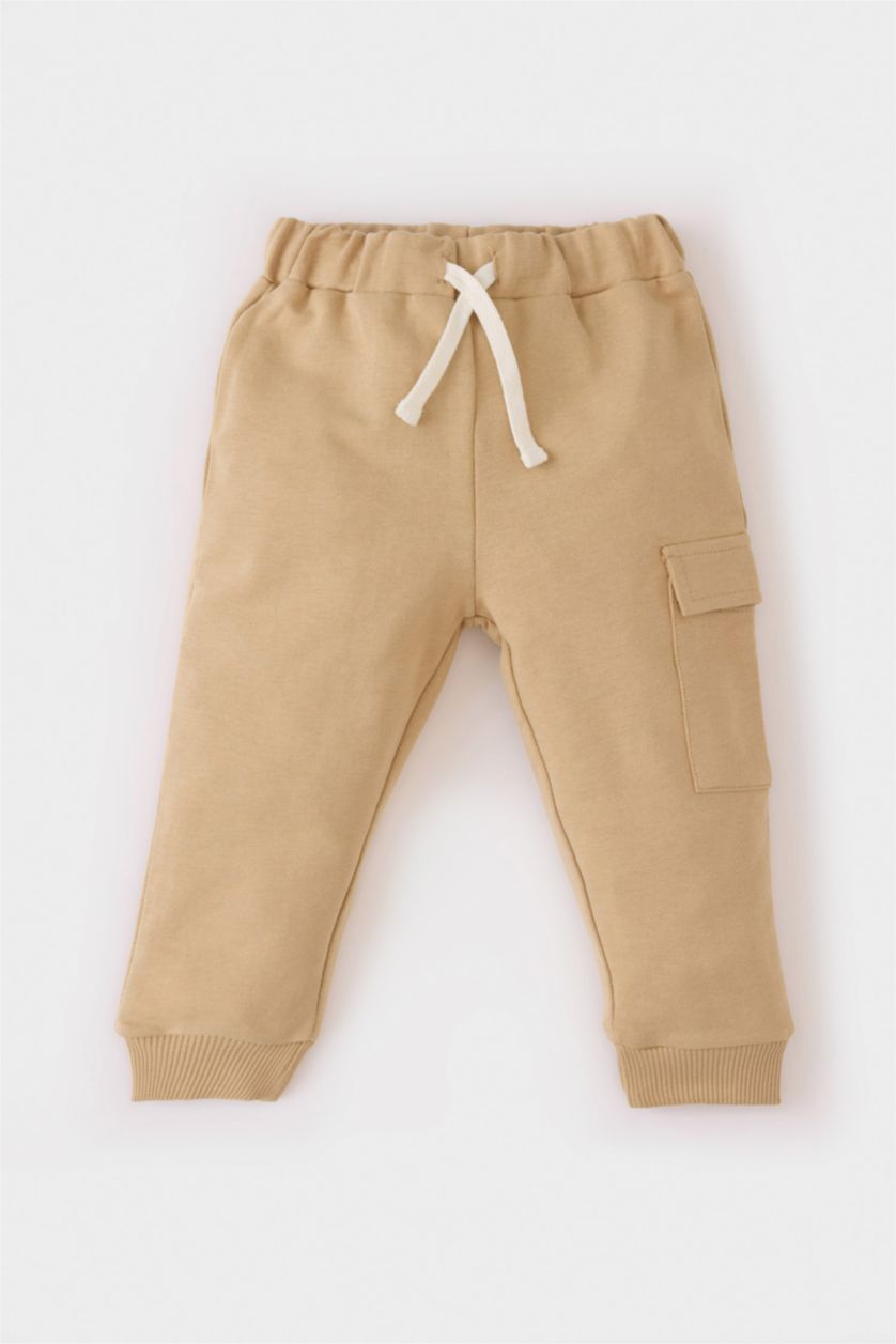 BÉBÉ GARÇON Écru Ensemble de Sweat imprimé à col rond et Jogging cargo pour bébé garçon