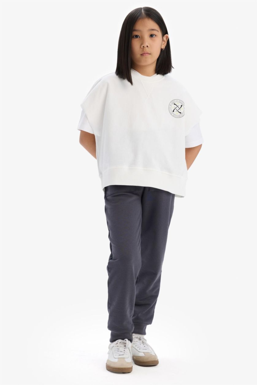 Kız Çocuk - Genç Kız Antrasit Beli Lastikli Jogger Eşofman Altı Kız Çocuk