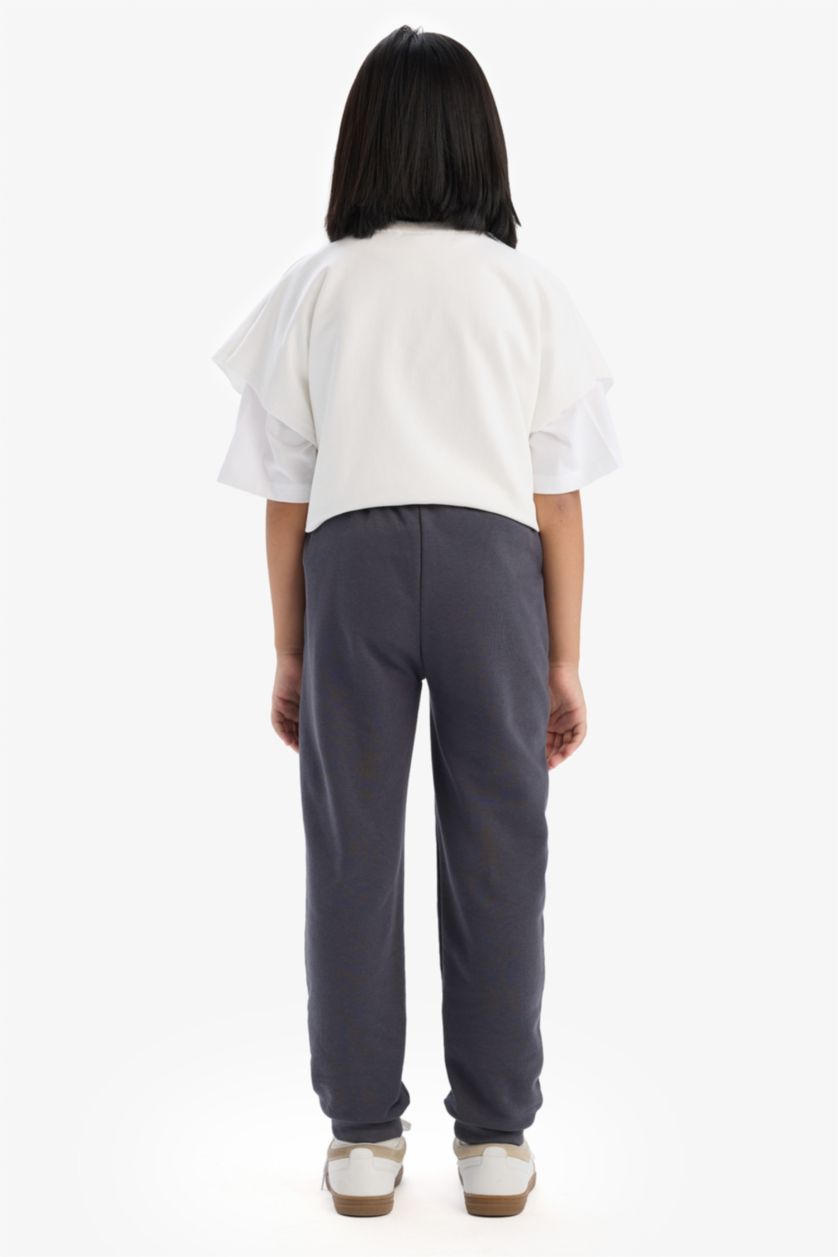 Kız Çocuk - Genç Kız Antrasit Beli Lastikli Jogger Eşofman Altı Kız Çocuk