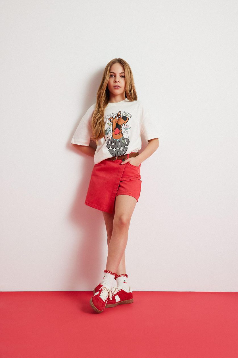 GIRLS & TEENS Red Girl Red Gabardine Skort