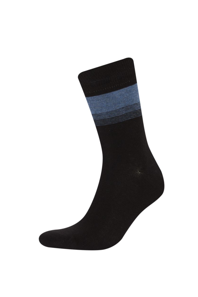 Erkek Siyah Erkek 3'lü Pamuklu Uzun Çorap