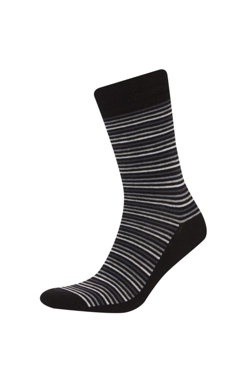 Erkek Siyah Erkek 3'lü Pamuklu Uzun Çorap