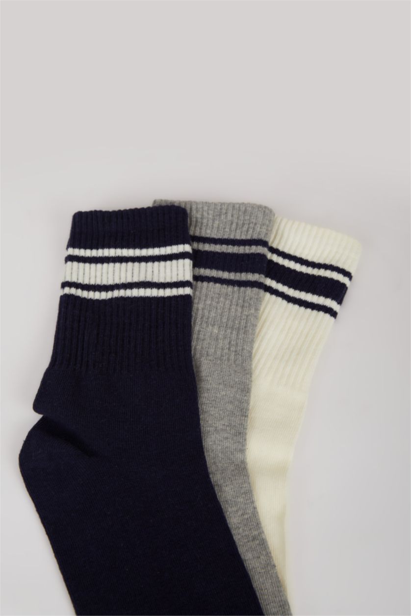 Мужчины Разноцветный Мужские 3 пары хлопковых носков с комфортной резинкой