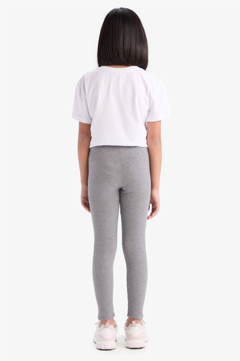 Kız Çocuk - Genç Kız Antasit Melanj Fitilli Kaşkorse Uzun Tayt Kız Çocuk