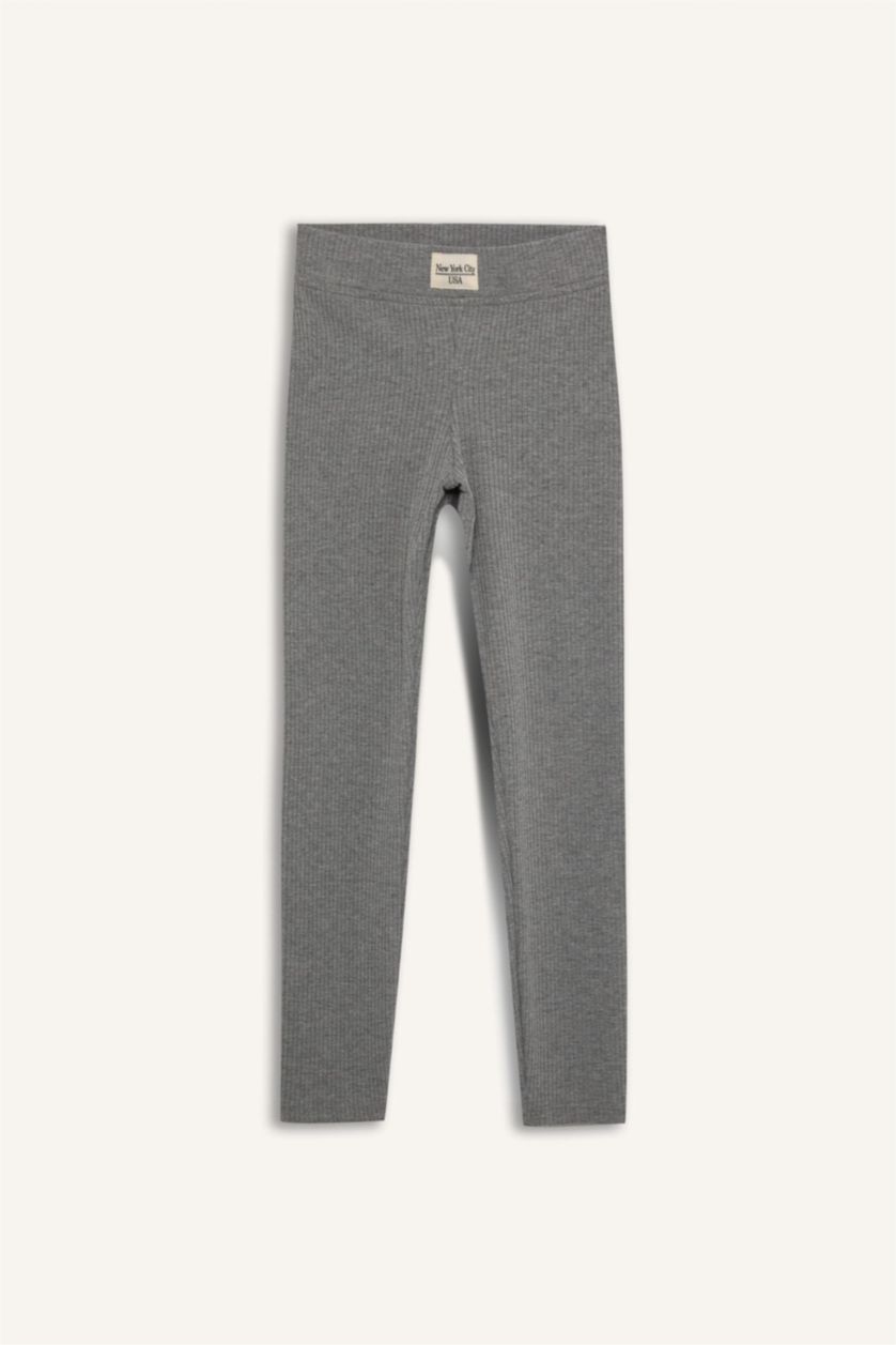 Kız Çocuk - Genç Kız Antasit Melanj Fitilli Kaşkorse Uzun Tayt Kız Çocuk