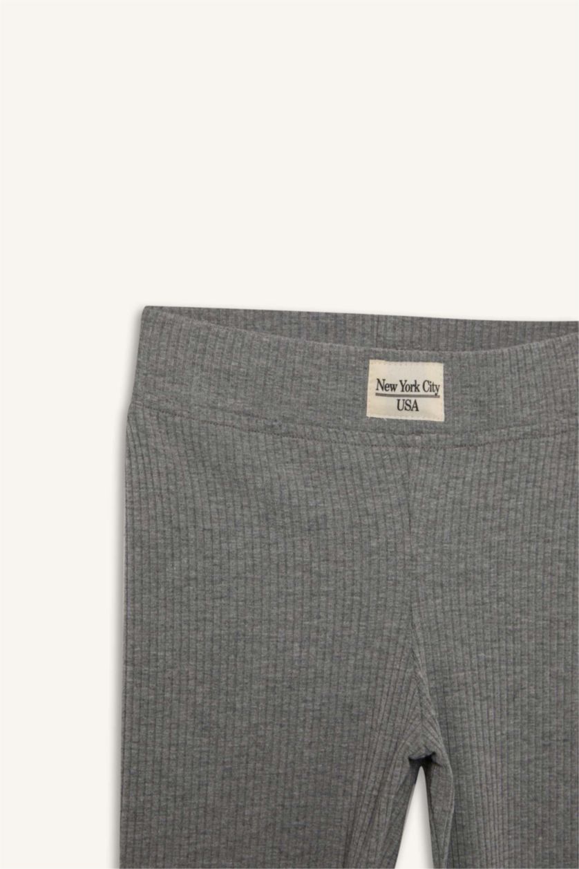 Kız Çocuk - Genç Kız Antasit Melanj Fitilli Kaşkorse Uzun Tayt Kız Çocuk