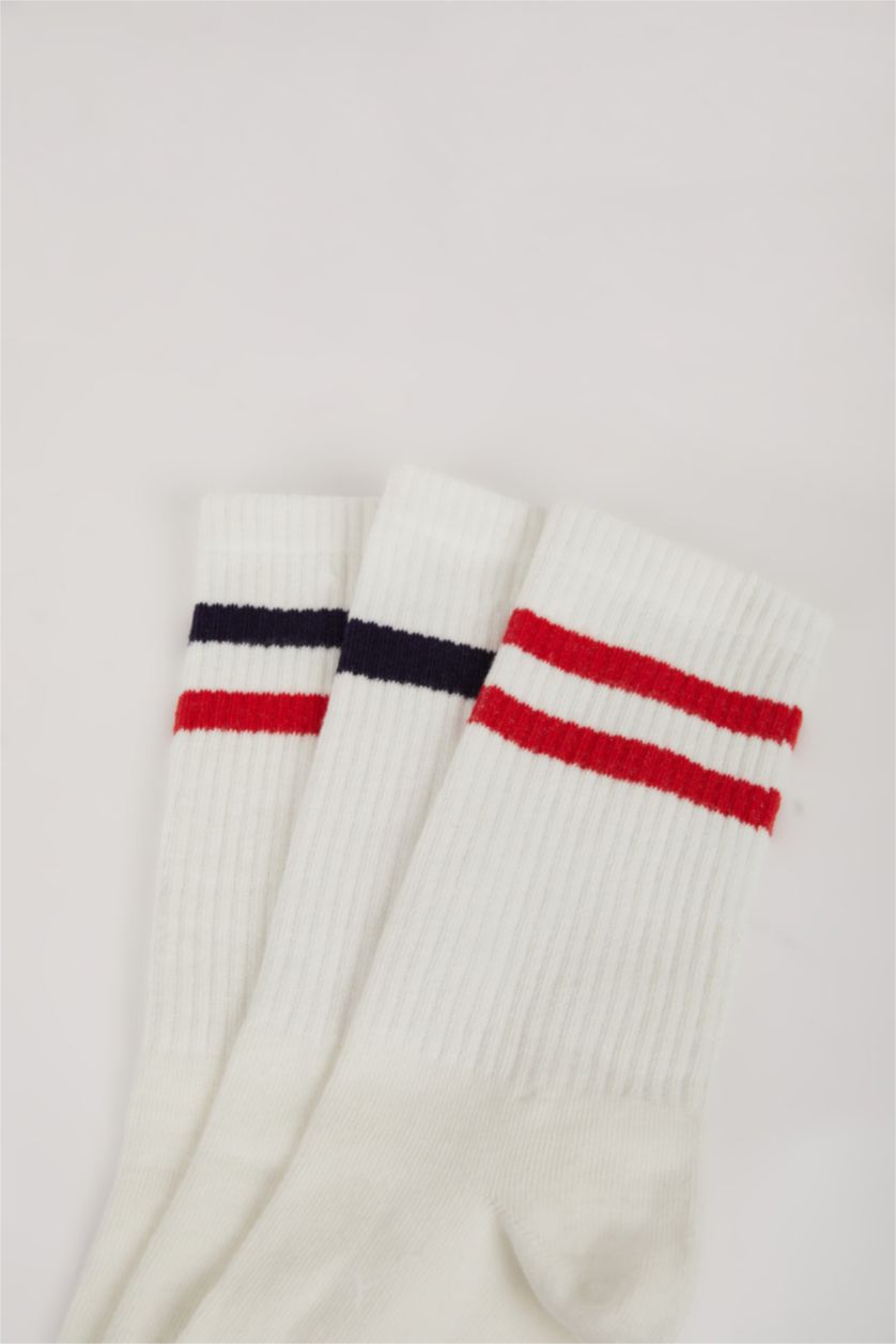 رجال أبيض (000) جوارب طويلة قطن ولادي - 3 قطع