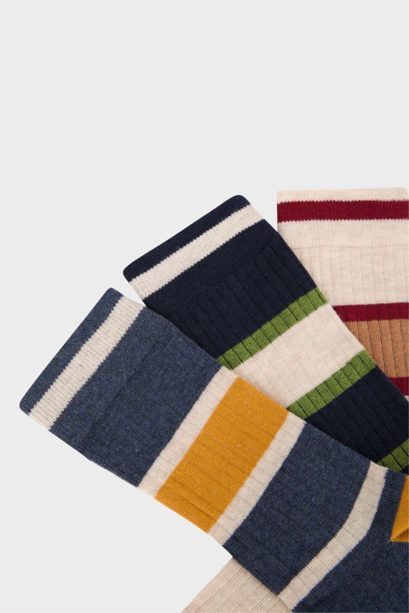 Erkek Karma Erkek 3'lü Pamuklu Uzun Çorap